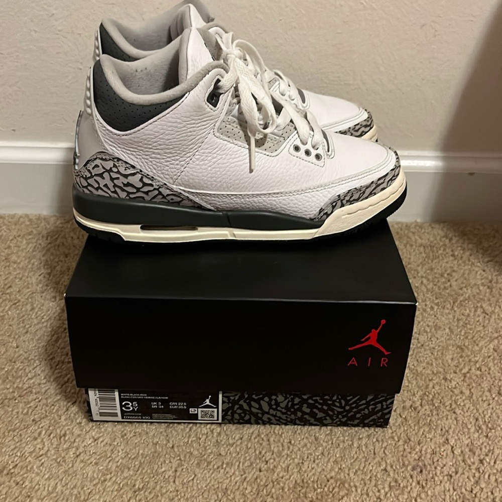 Air Jordan 3 Retro Grey/White 3.5 Y